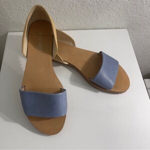 Nine West Blue and Tan Sandals Minimalist Design 6.5 NEW